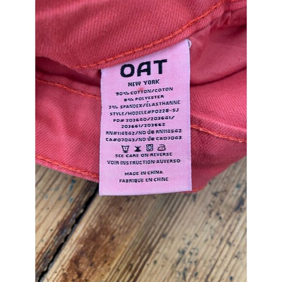 OAT New York Wide-Leg Cropped Pants Coral Pink 10/30 Cotton Blend Comfort Fit - Picture 4 of 8